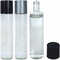 Glass bottle with plastic cap